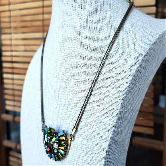 Lia Sophia Outlet Signed Oil Slick Oxidized Brass Necklace NWT - Picture 4 of 12